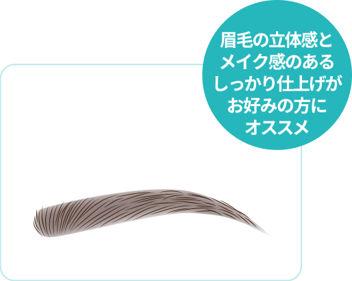 眉毛の立体感とメイク感のあるしっかり仕上げがお好みの方にオススメ